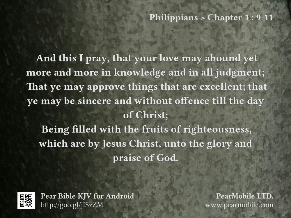 Philippians, Chapter 1:9-11